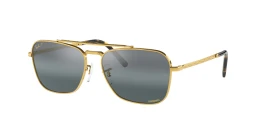 Okulary Ray-Ban New Caravan Gold Silver Blue Polarized RB3636 9196/G6